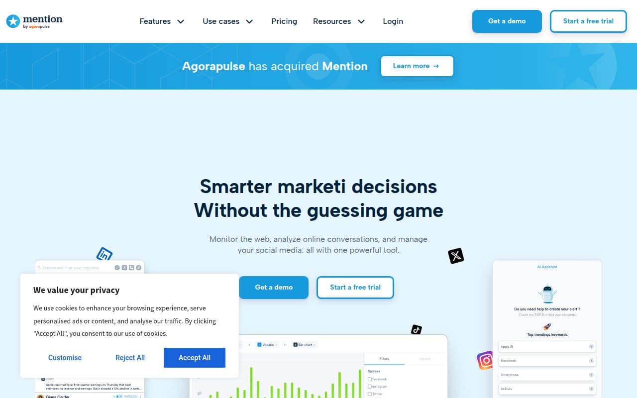 Скриншот интерфейса Mention