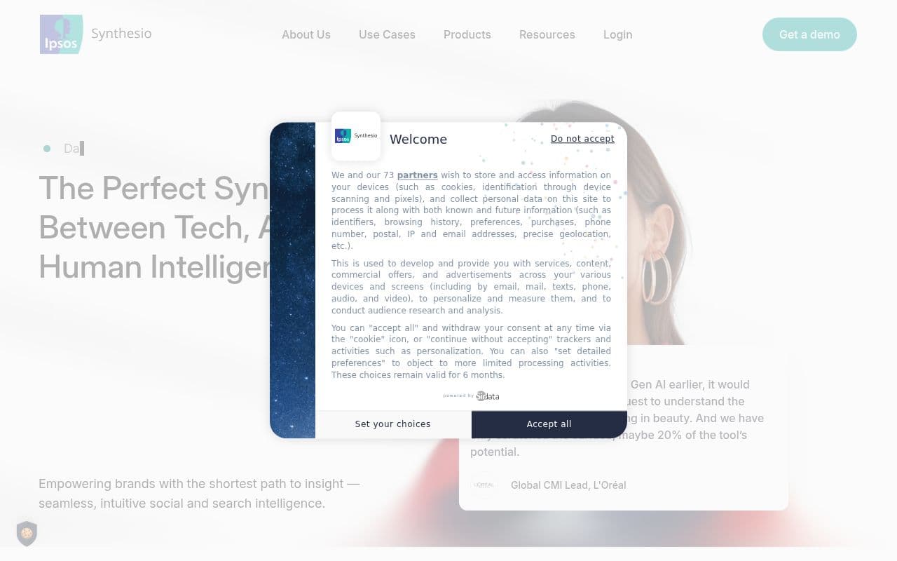 Скриншот интерфейса Synthesio