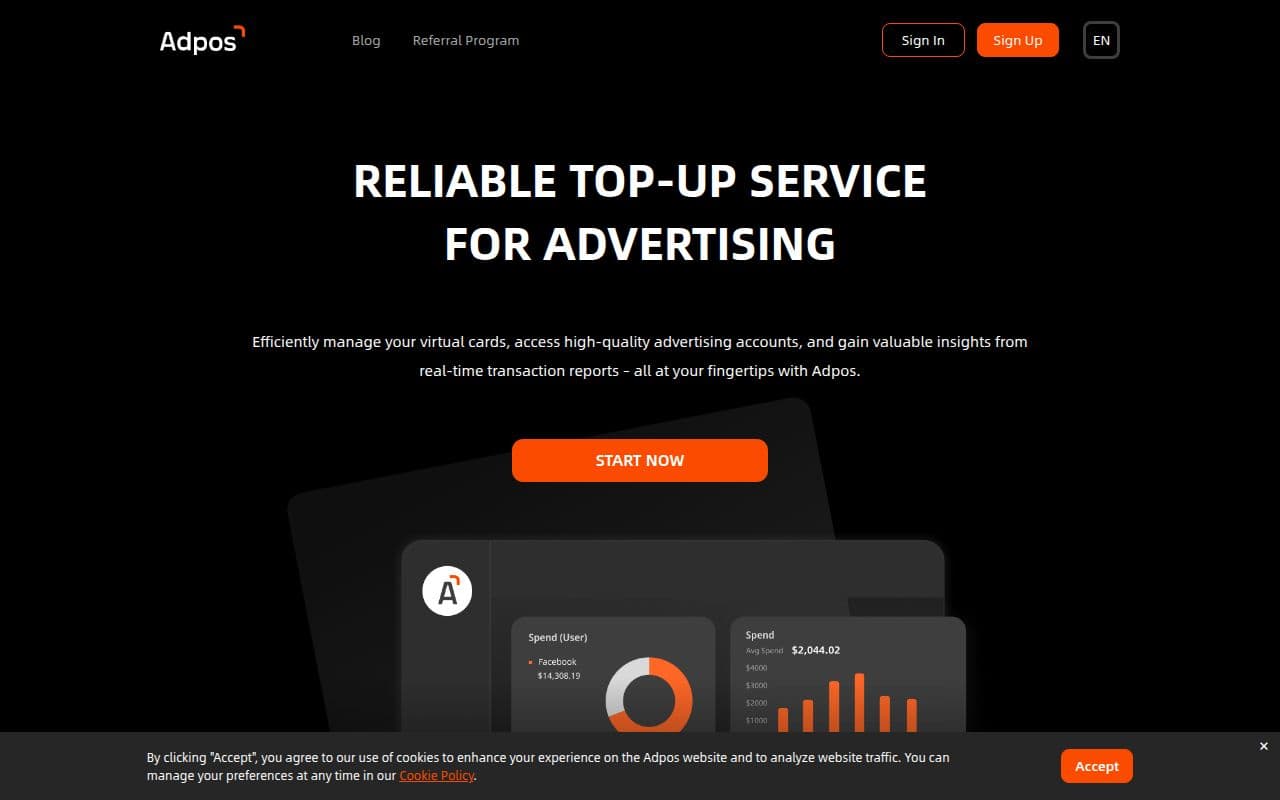 Скриншот интерфейса Adpos