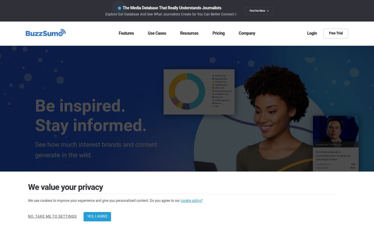 Скриншот интерфейса BuzzSumo