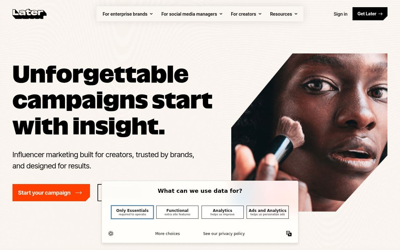 Скриншот интерфейса Later