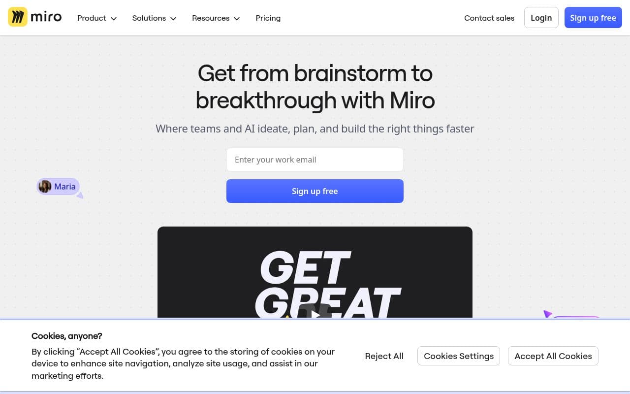 Скриншот интерфейса Miro