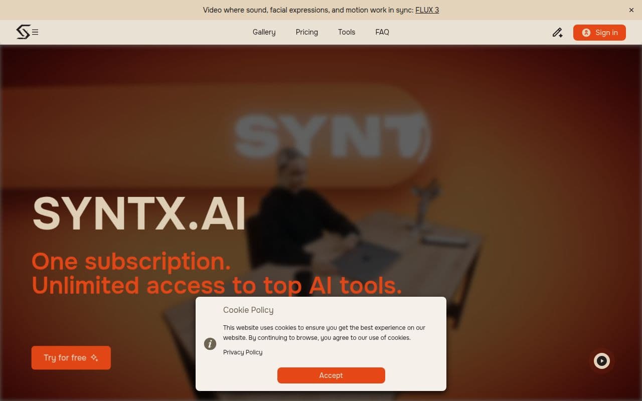 Скриншот интерфейса Syntx AI