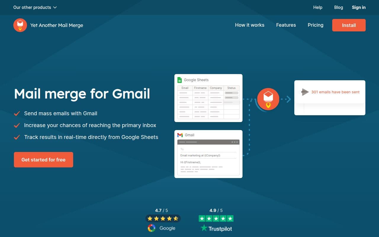 Скриншот интерфейса Yet Another Mail Merge