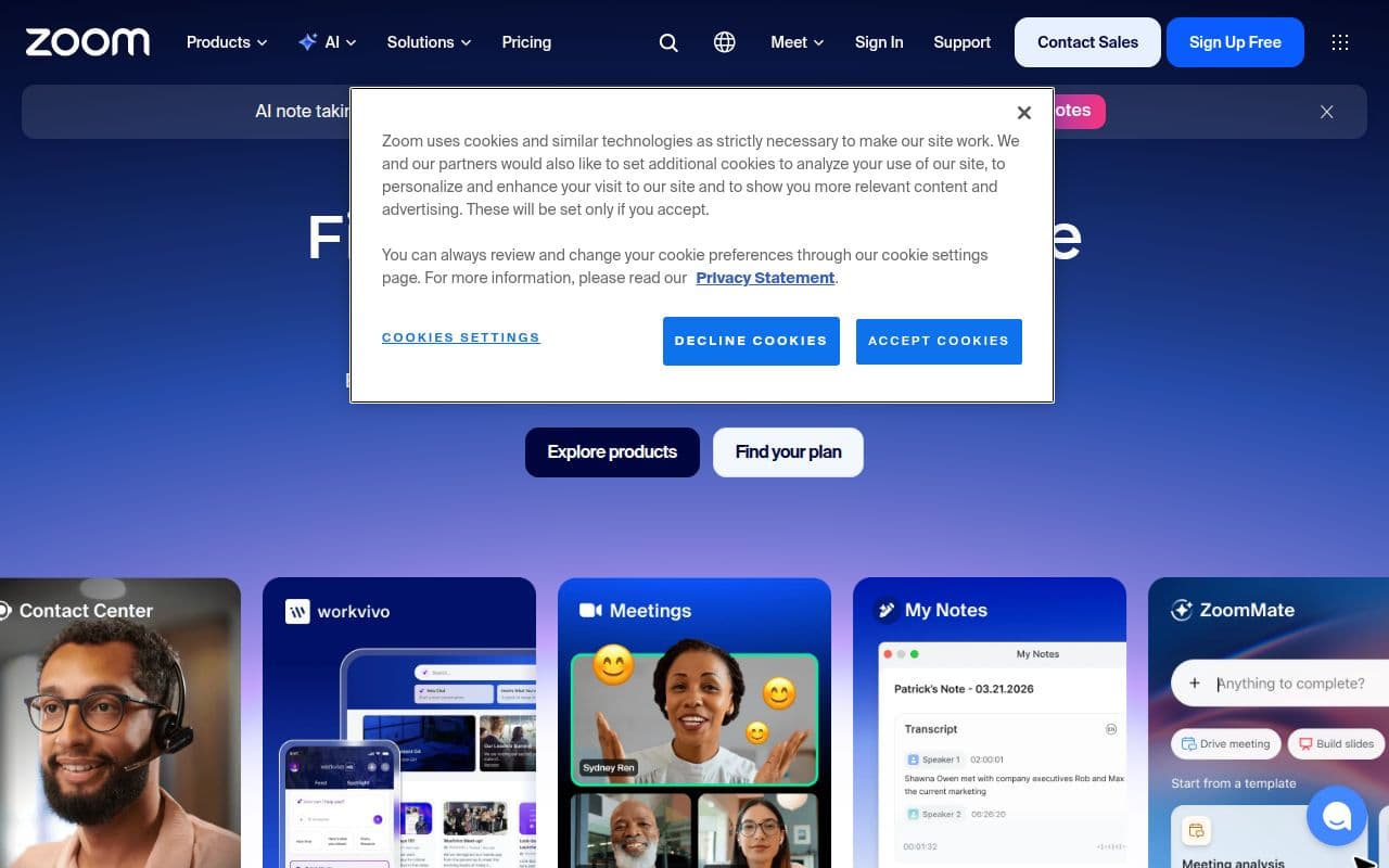 Скриншот интерфейса Zoom